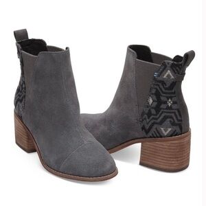 TOMS Esme Gray Patterned Ankle Boots